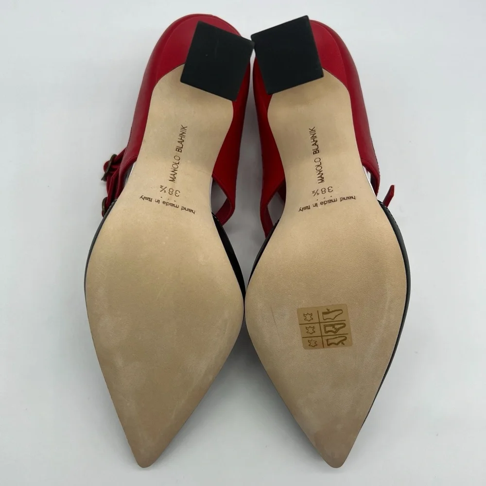 Manolo Blahnik Monzubo Bicolored Mary Jane Pumps - Picture 7 of 14